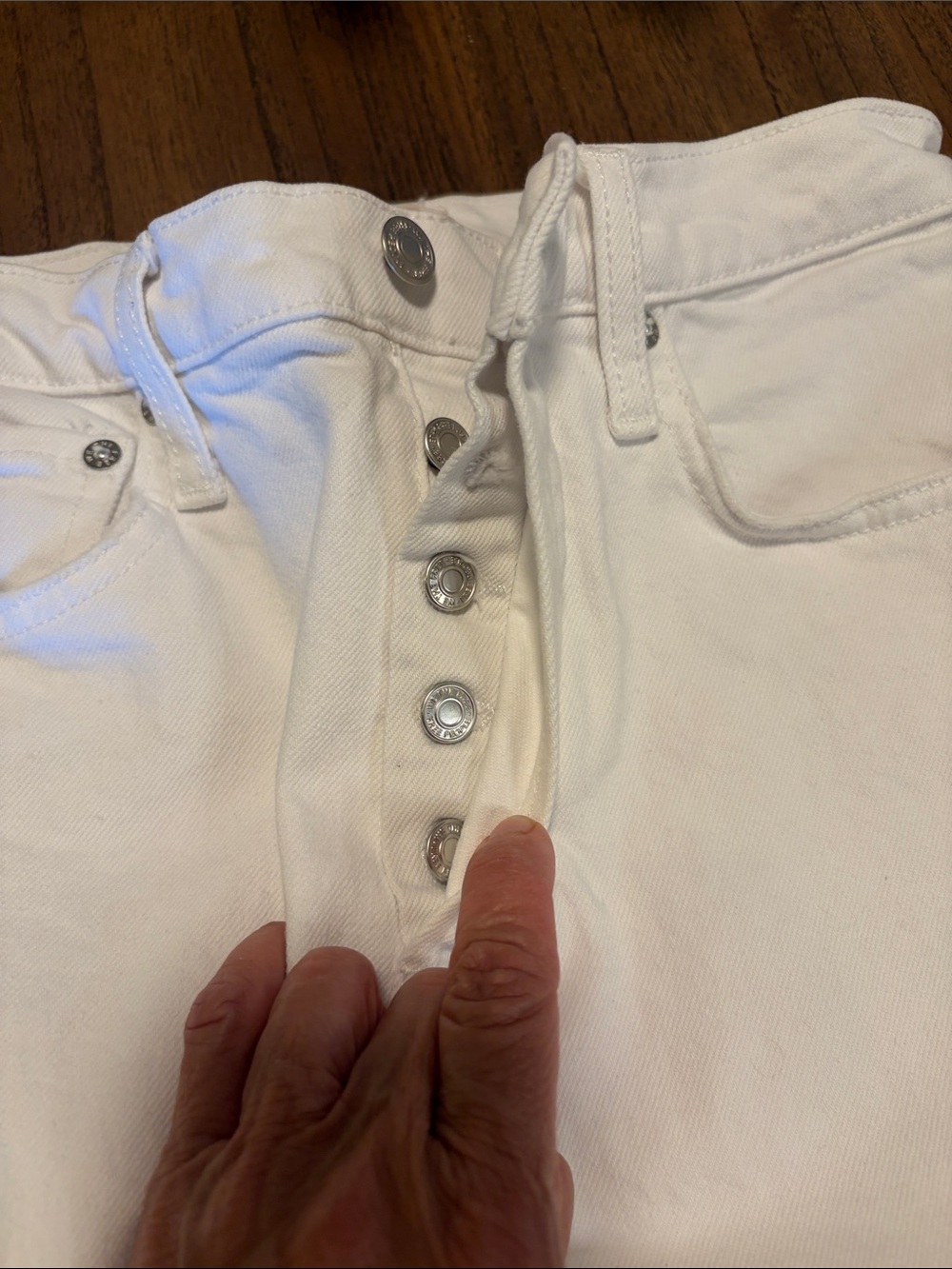 Free People High-Rise White Distressed Women's Jeans - 27 - Picture 10 of 11
